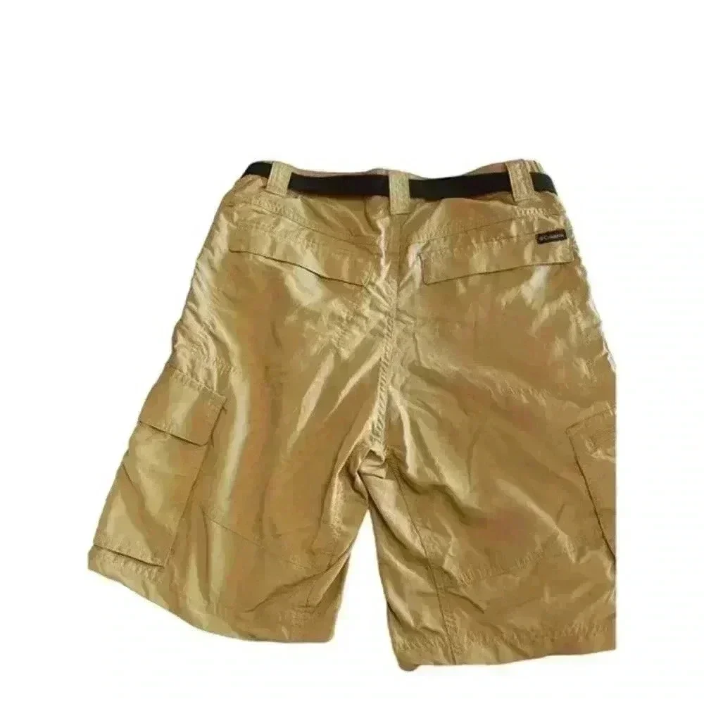 Columbia‎ Omni-Shade Beige Hiking Cargo Outdoor Belted Shorts Size 34x10